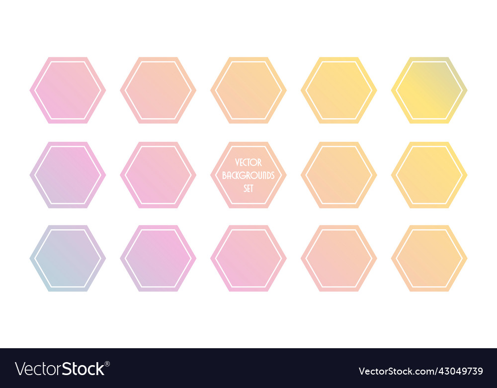 Gradient hexagon frames labels background