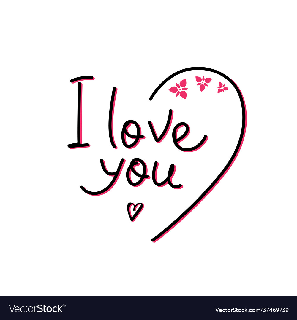 I love you hand lettering Royalty Free Vector Image