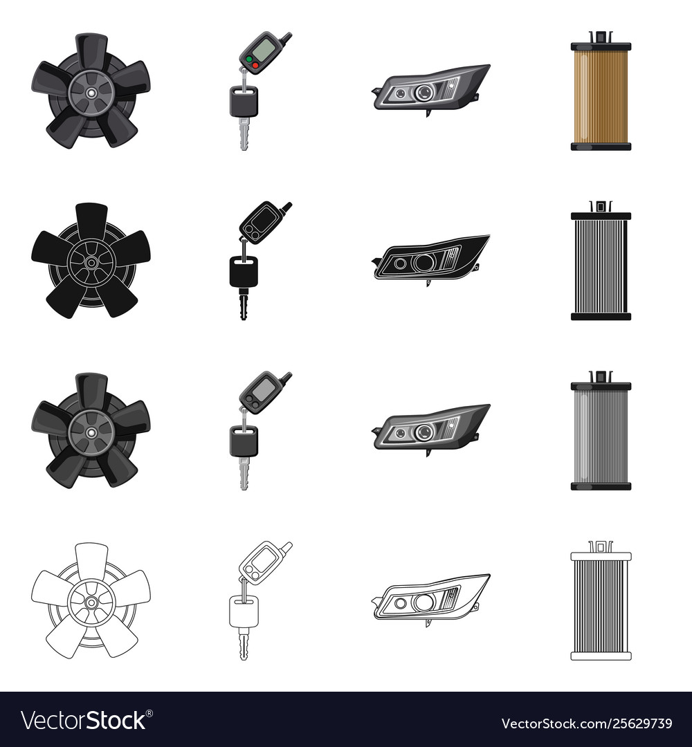 Isolated object auto and part logo set vector image Isolated object auto and part logo set