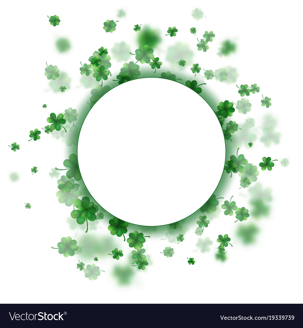 Lucky spring design with shamrock clover round