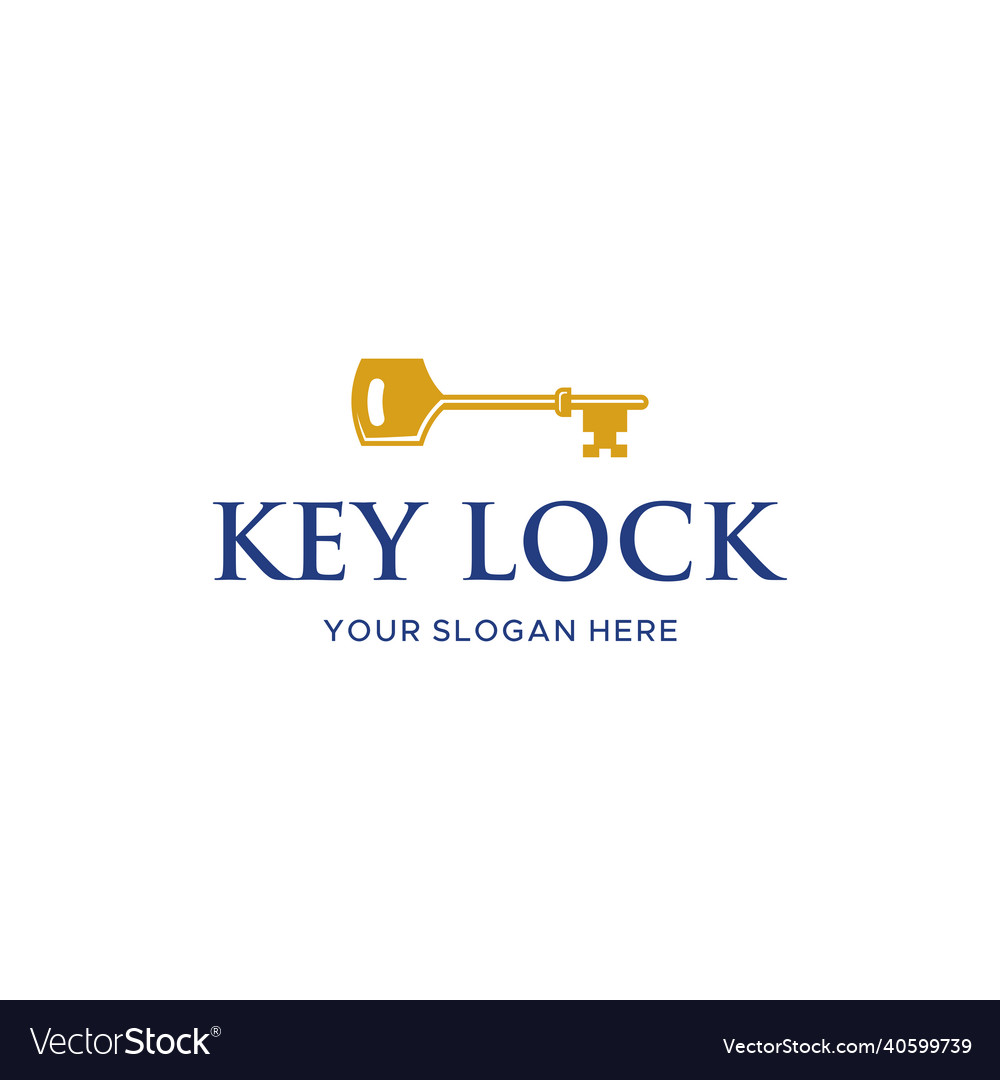 Minimalist key lock locking wrench logo design