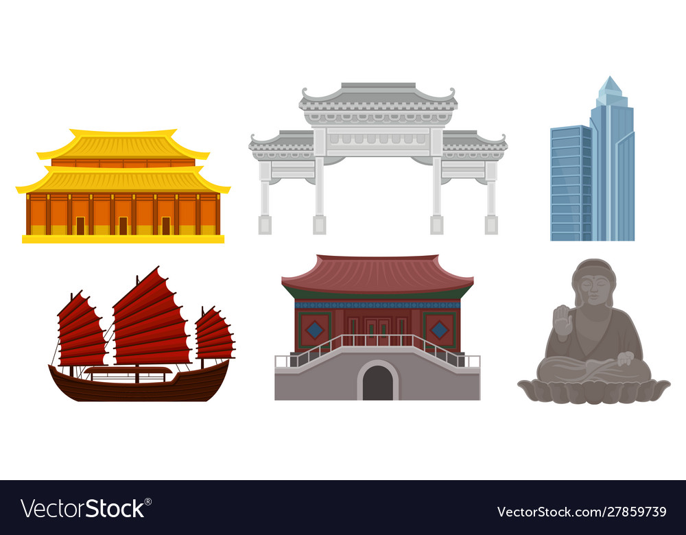 Modern and ancient architecture and cultural Vector Image