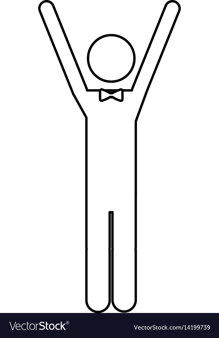 Monochrome contour pictograph waiter