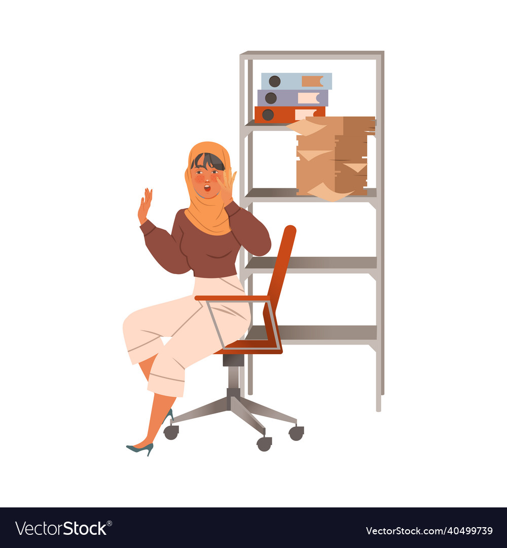 Muslim business woman wearing hijab working