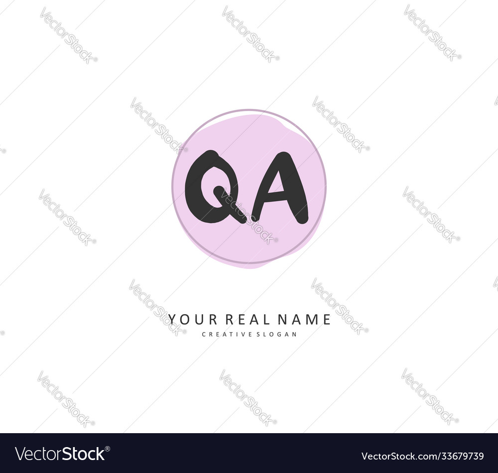 Q a qa initial letter handwriting and signature