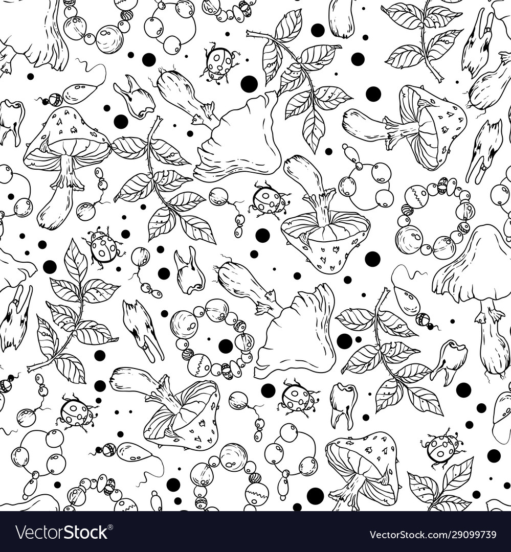 Seamless pattern with witchcraft elements