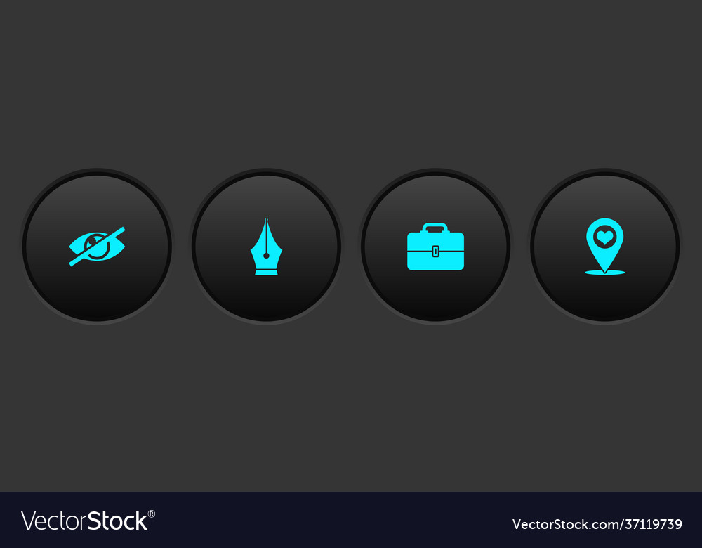 Set invisible or hide fountain pen nib toolbox vector image Set invisible or hide fountain pen nib toolbox