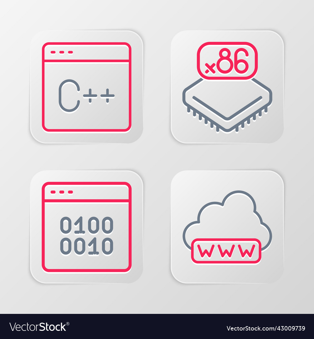 Linien-Web-Entwicklung binärer Code-Prozessor vector image Linien-Web-Entwicklung binärer Code-Prozessor