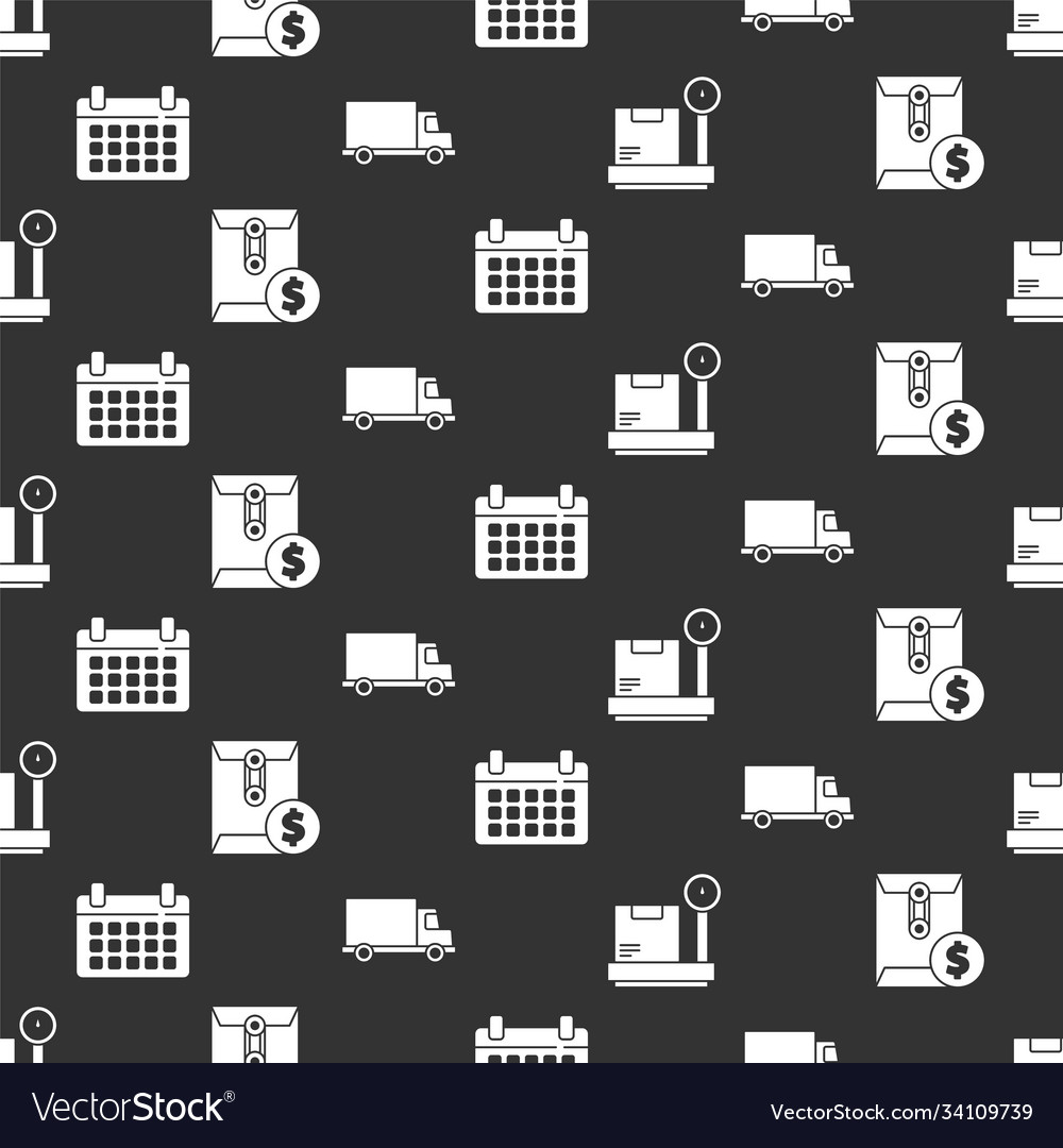 Set scale with cardboard box envelope dollar vector image Set scale with cardboard box envelope dollar