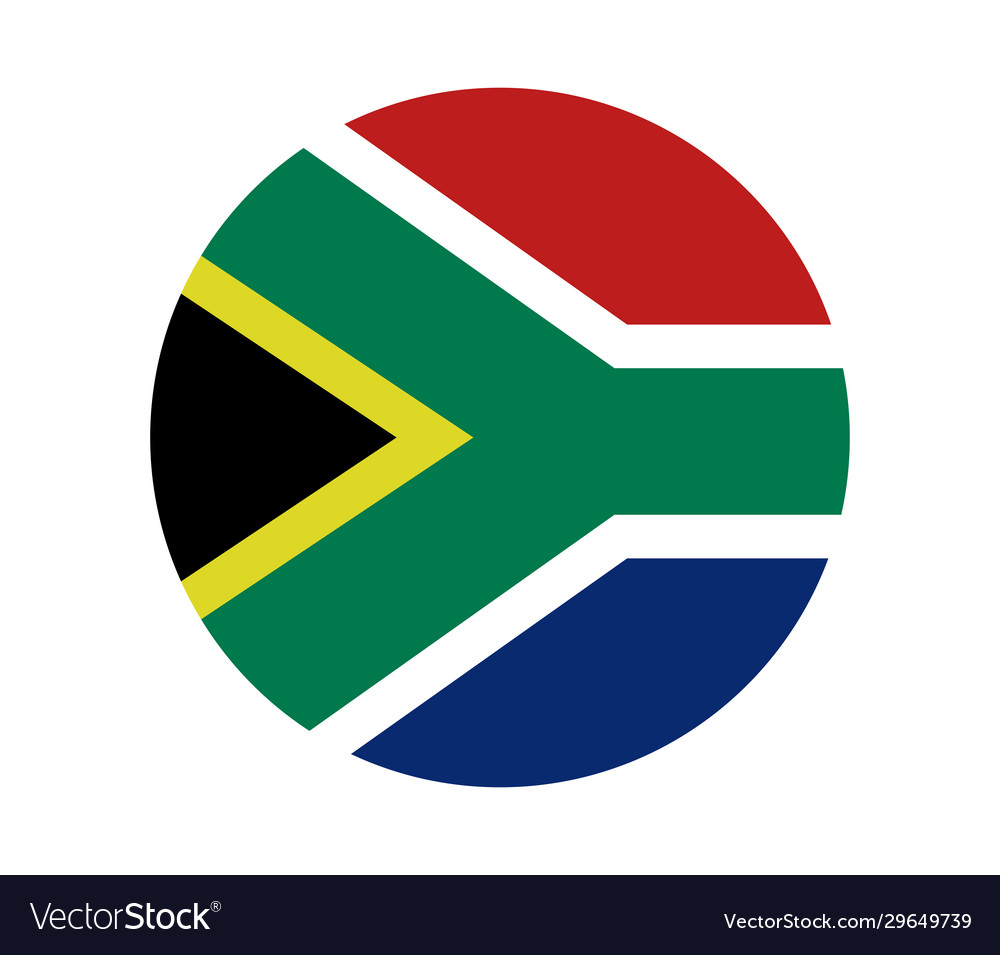 South africa flag in on white background