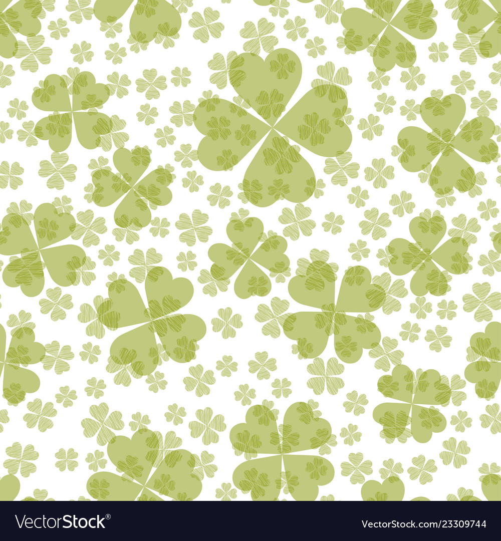 Abstract seamless pattern with green shamrock vector image Abstract seamless pattern with green shamrock