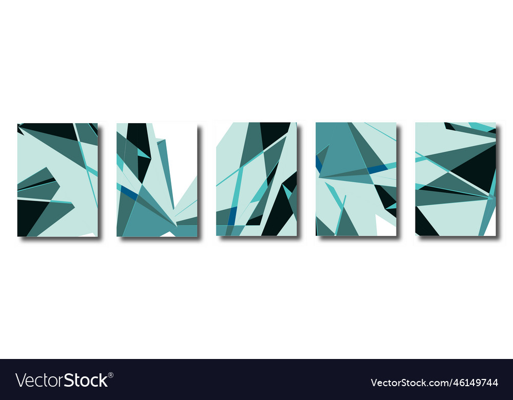 Abstract set of backgrounds with colorful triangle