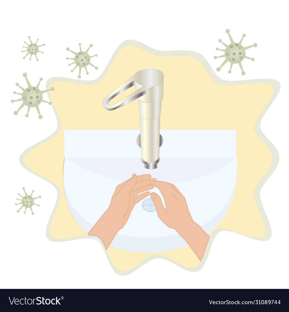 Advice wash hands to protect from corona virus Vector Image