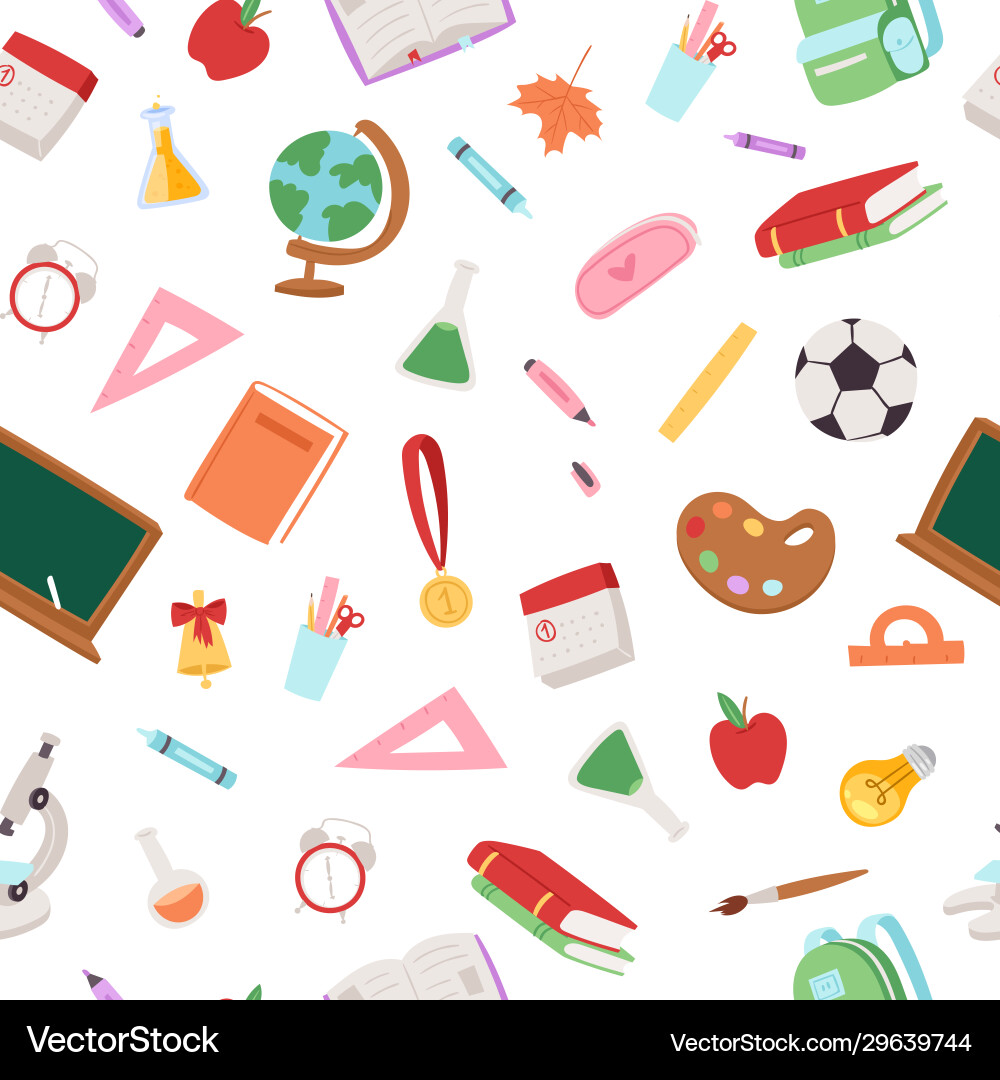 Back to school collection seamless pattern Vector Image