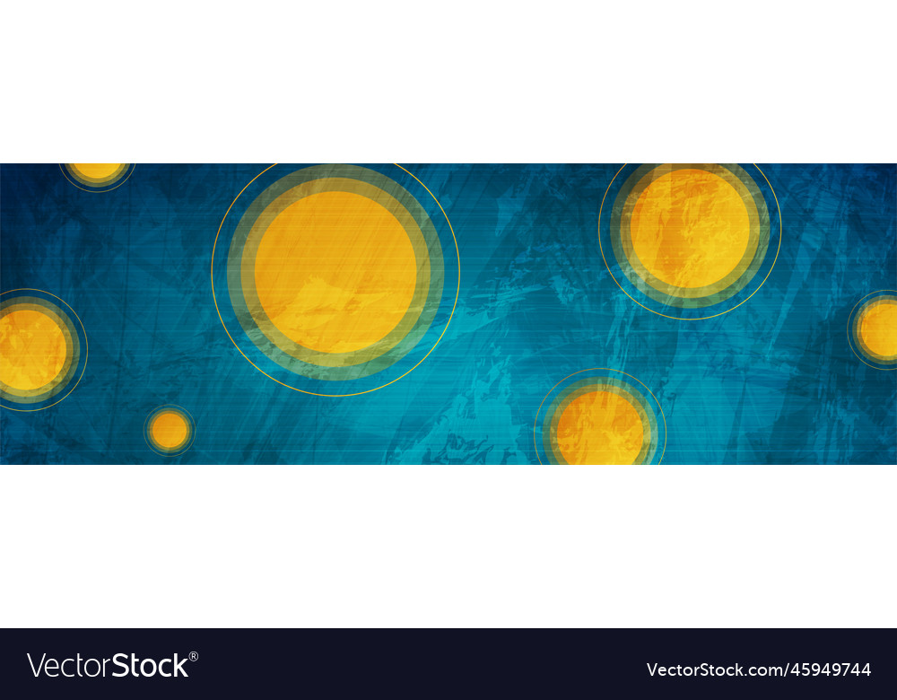 Bright orange circles on blue abstract grunge