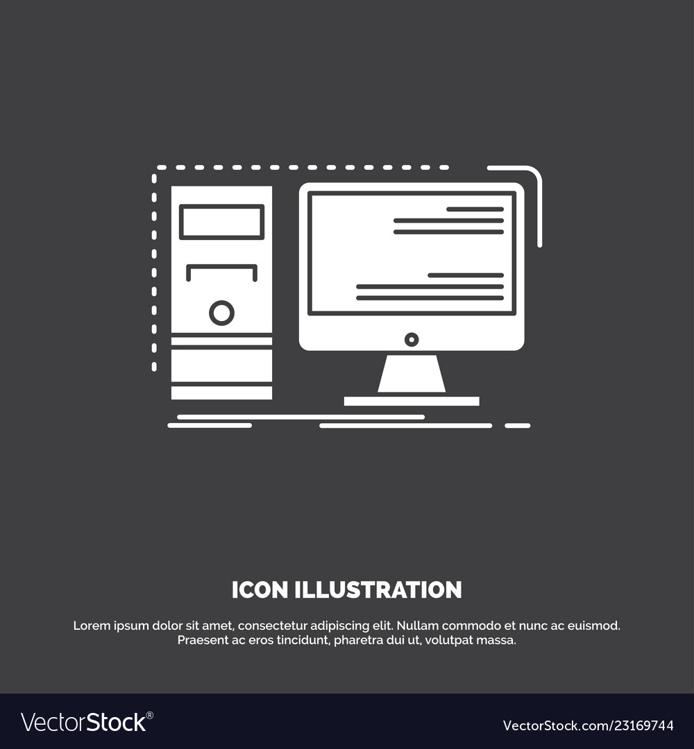 Computer desktop hardware workstation system icon Vector Image Computer desktop hardware workstation system icon