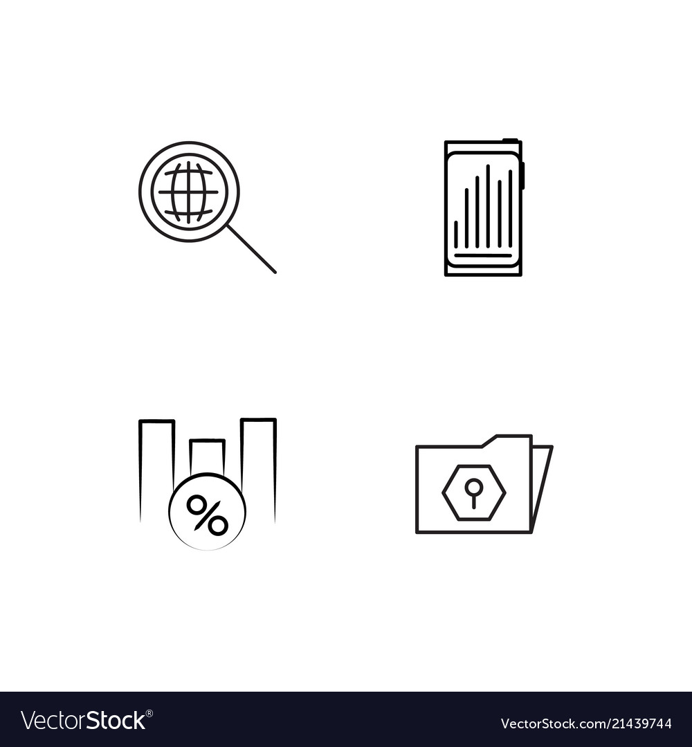 Data analytics linear icons set simple outline