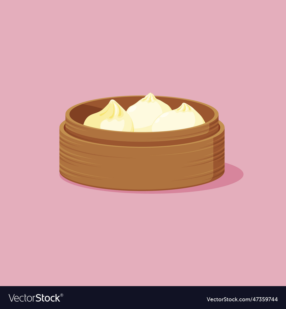 Dim sum background design with cartoon style vector image Dim sum background design with cartoon style