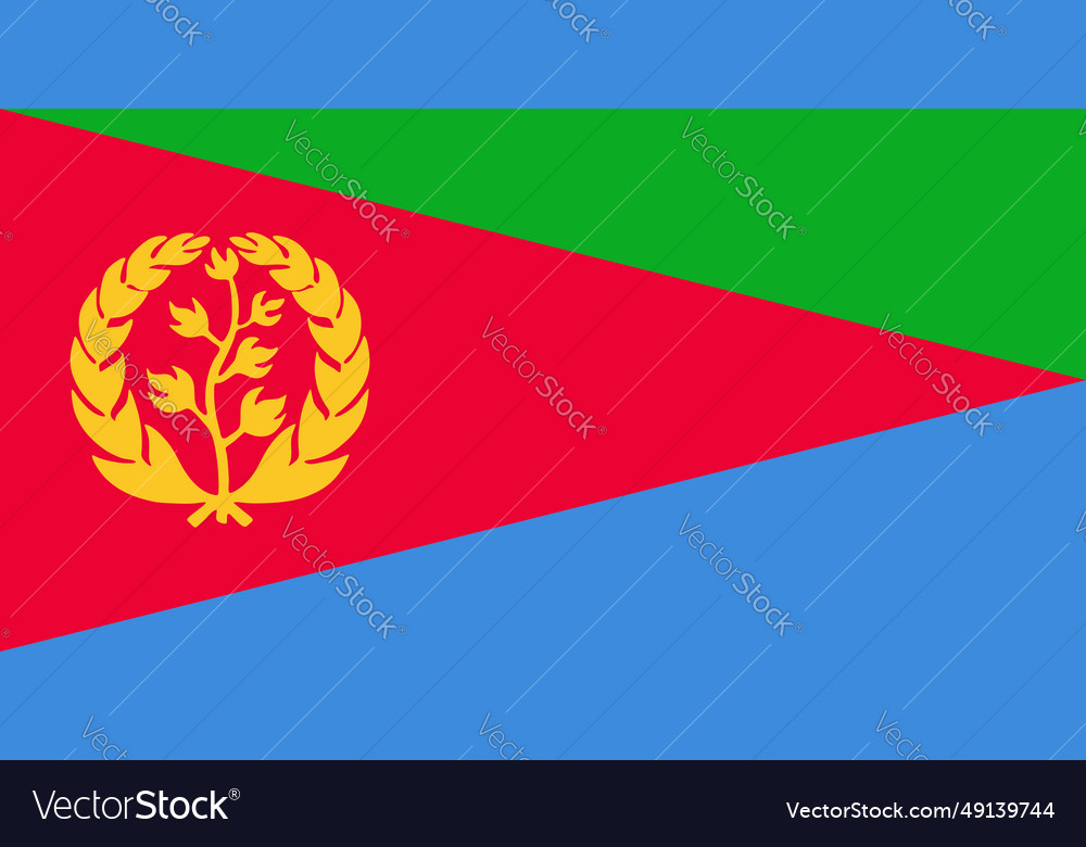 Flag of eritrea official colors correct proportion vector image Flag of eritrea official colors correct proportion