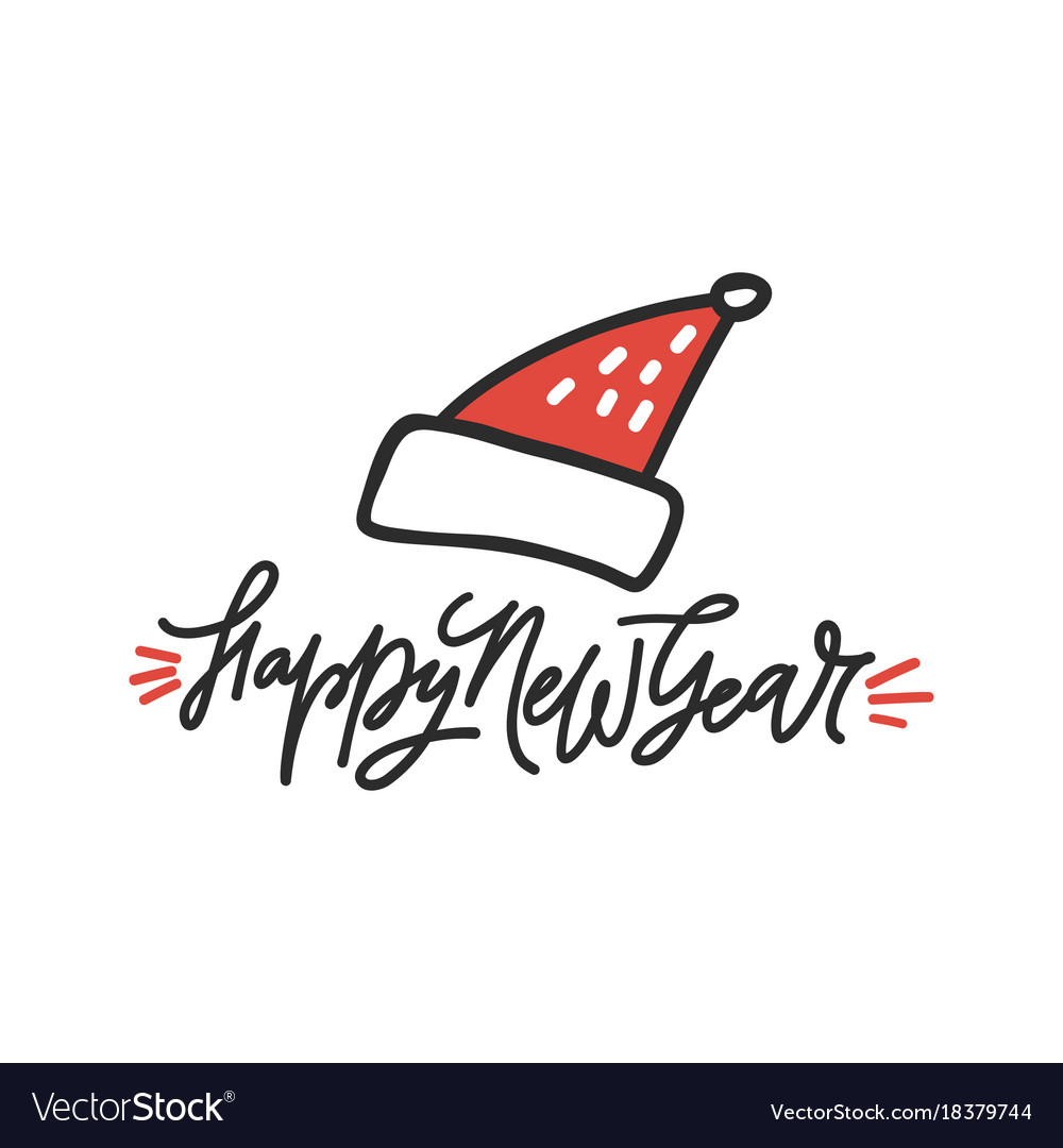 Happy new year lettering Royalty Free Vector Image