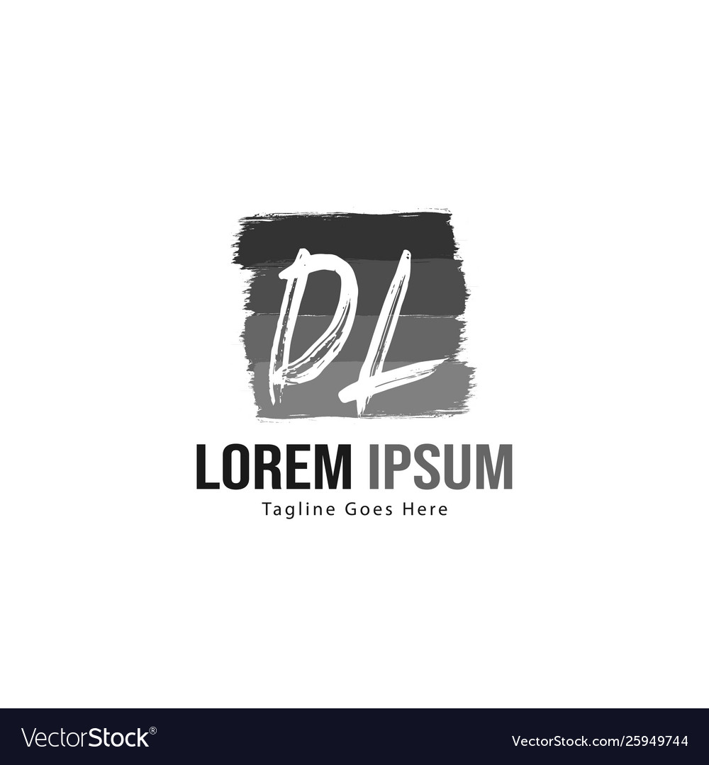 Initial dl logo template with modern frame vector image Initial dl logo template with modern frame