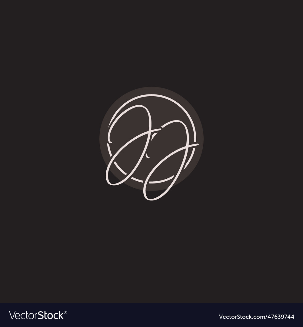 Initials jj logo monogram with simple circle line