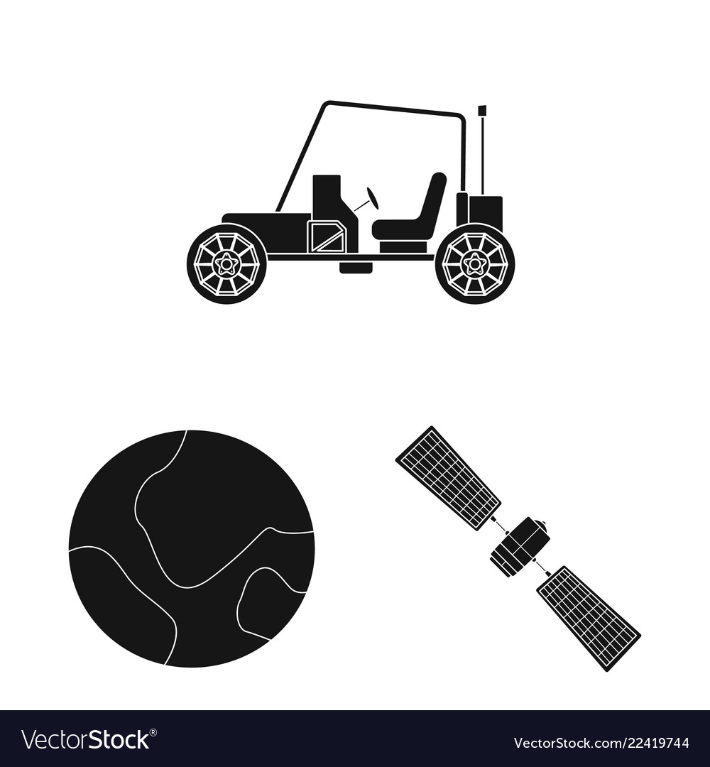 Isolated object of mars and space logo set Vector Image Isolated object of mars and space logo set