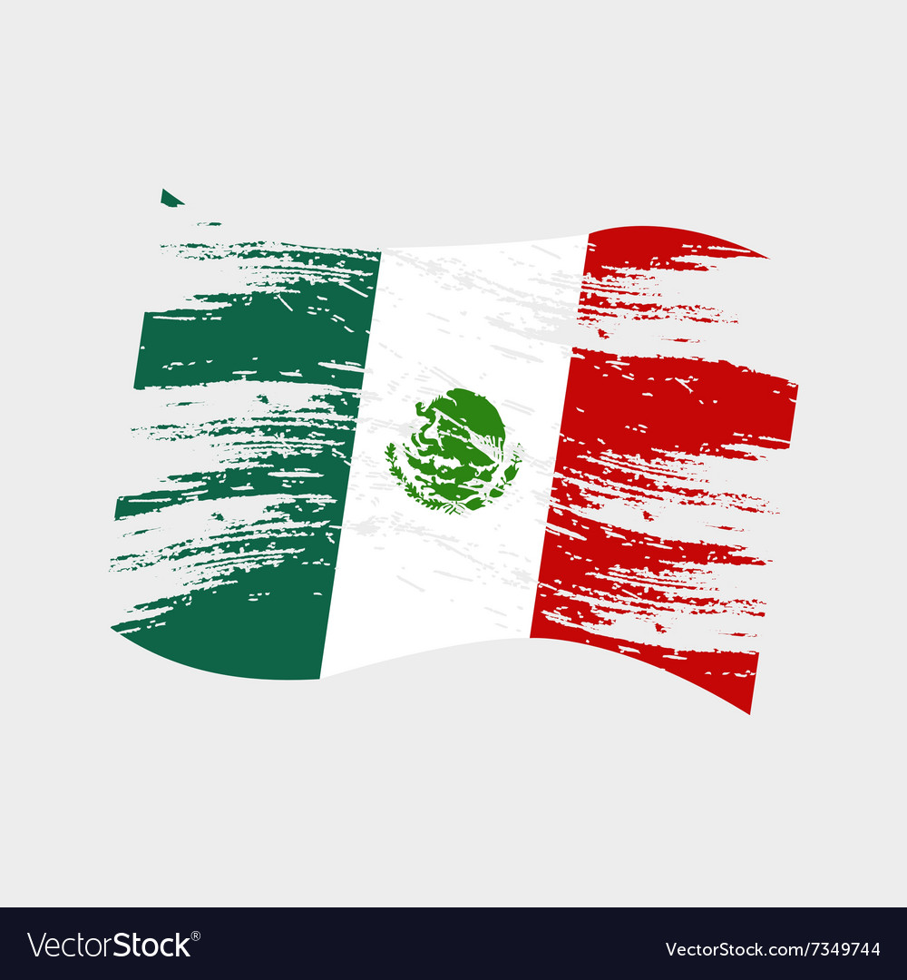 Mexico color national flag grunge style eps10 Vector Image