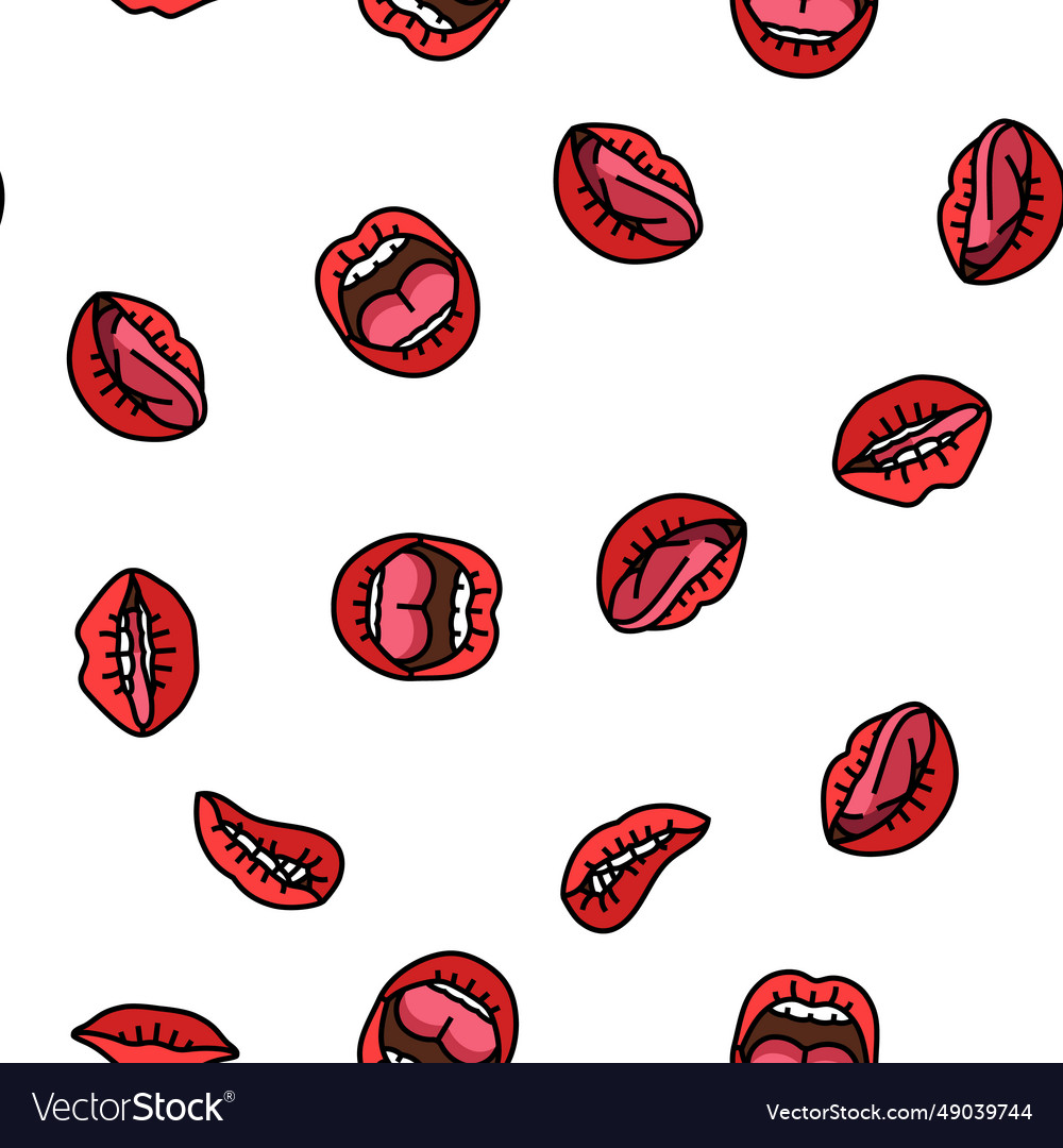 Mouth character animation seamless pattern vector image Mouth character animation seamless pattern