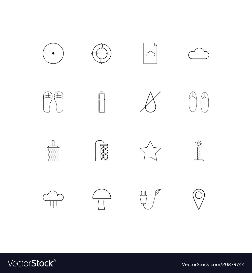 Nature linear thin icons set outlined simple
