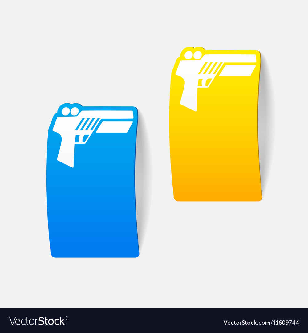 Realistic design element gun game