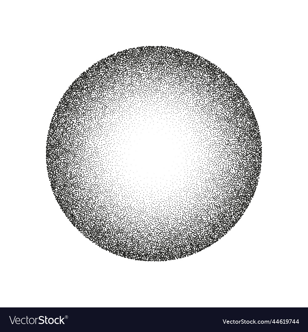 Round shaped dotted object stipple elements Vector Image