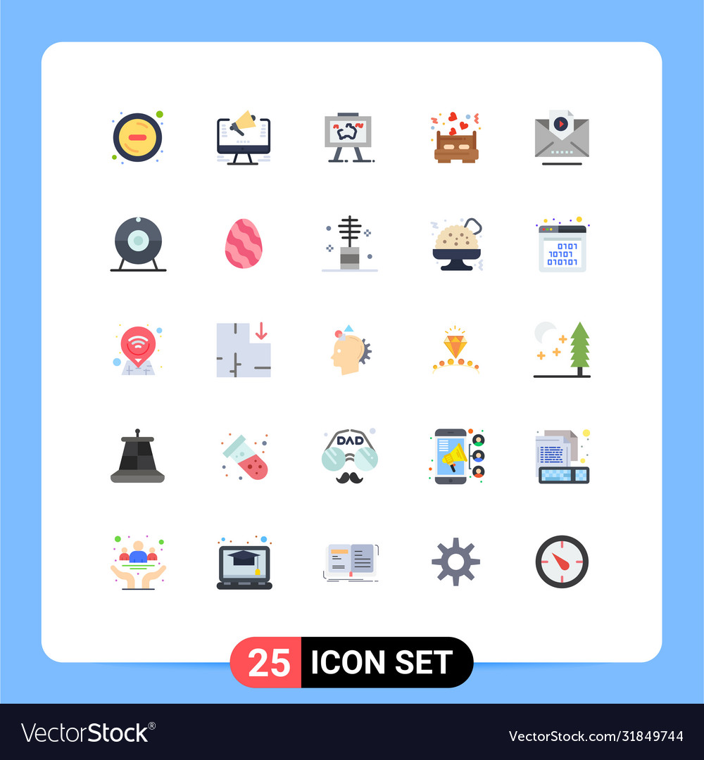 Set 25 modern ui icons symbols signs for email