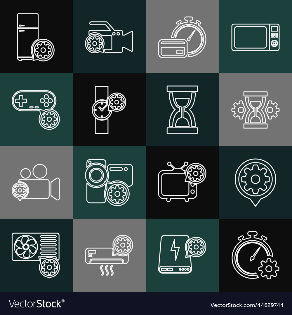 Set line time management setting vector image Set line time management setting