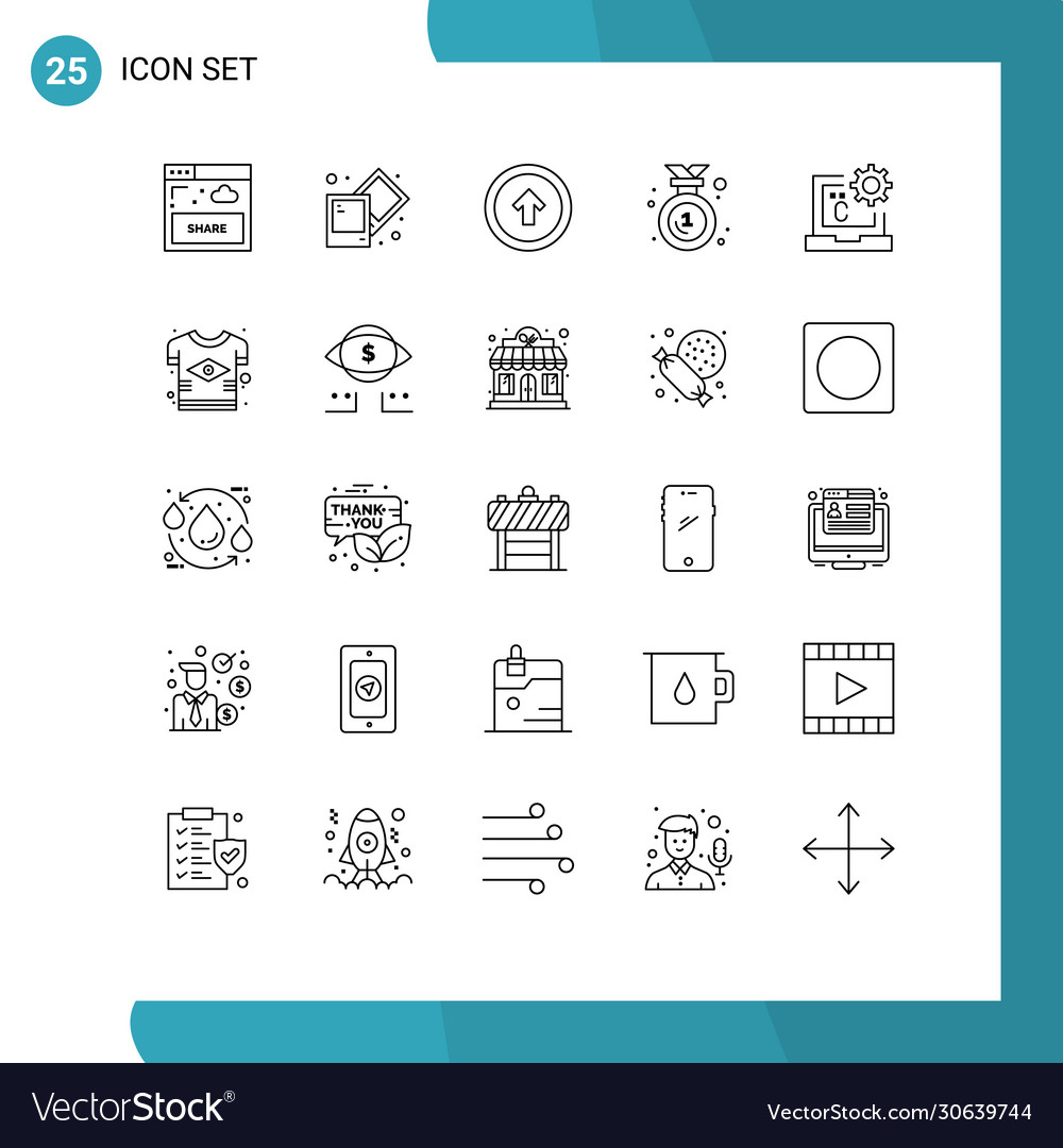 Stock icon pack 25 line signs and symbols