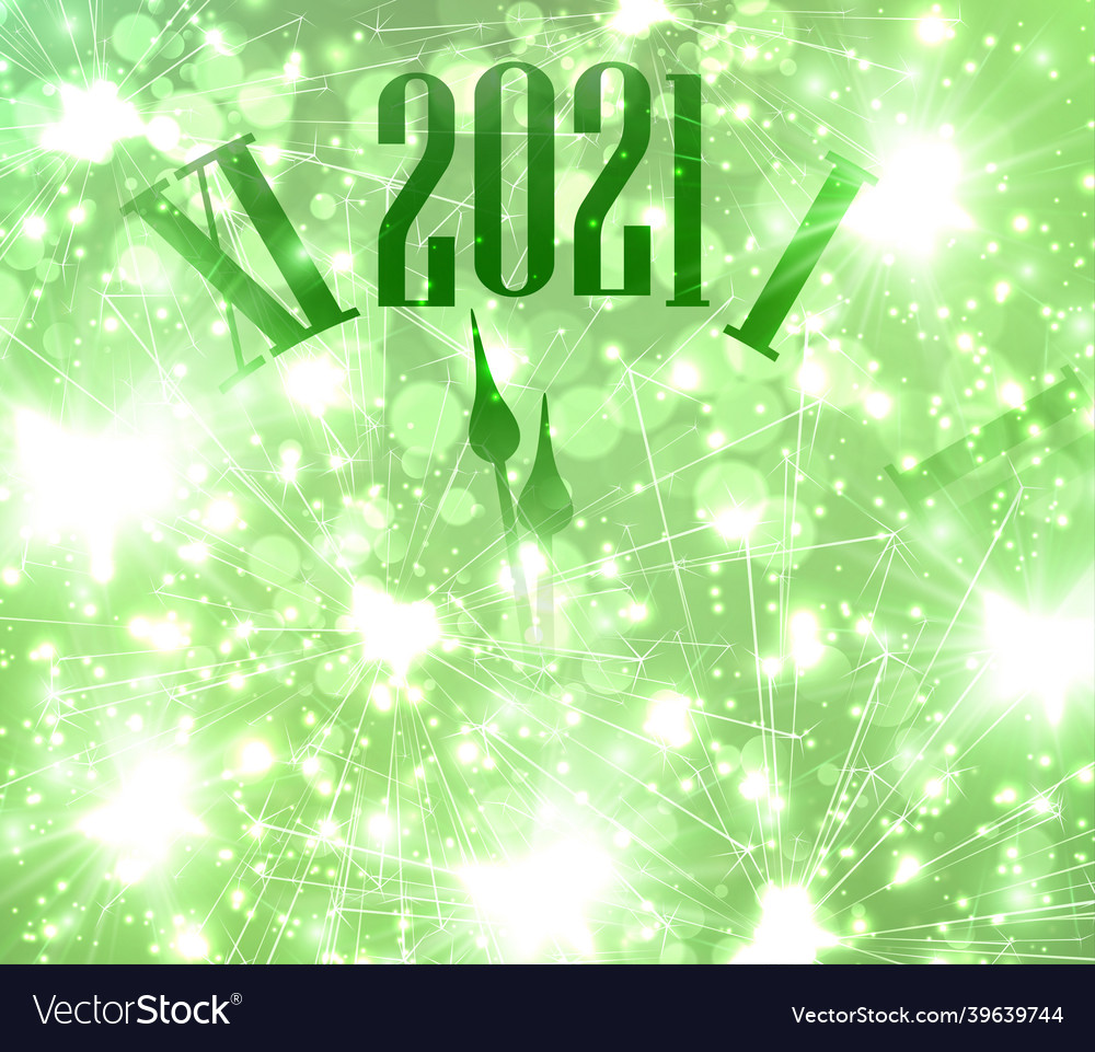 Top part of clocks showing 2021 year vector image Top part of clocks showing 2021 year