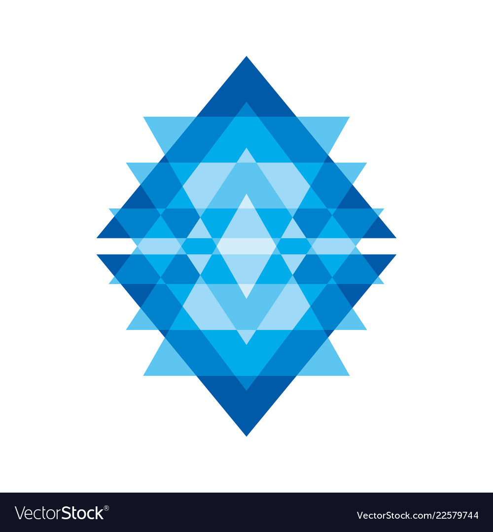 Triangle shape abstract intersection logo vector image Triangle shape abstract intersection logo