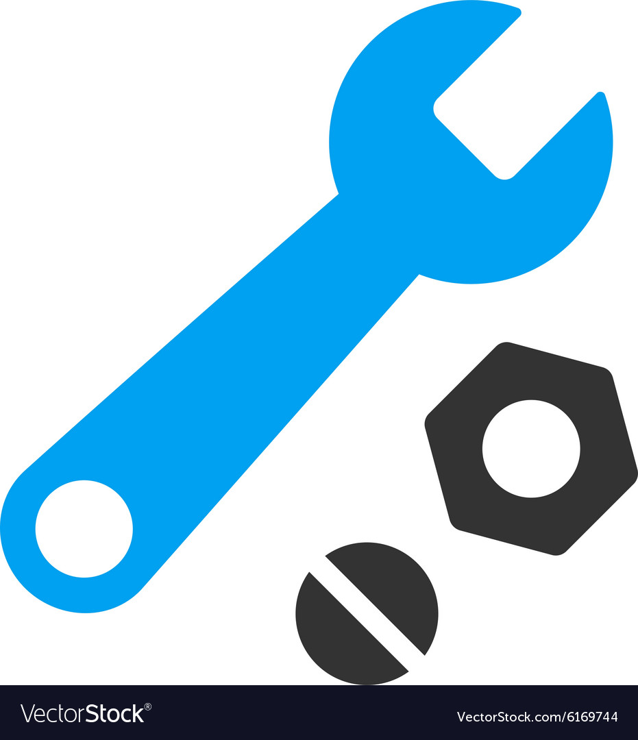 Wrench and nuts icon Royalty Free Vector Image