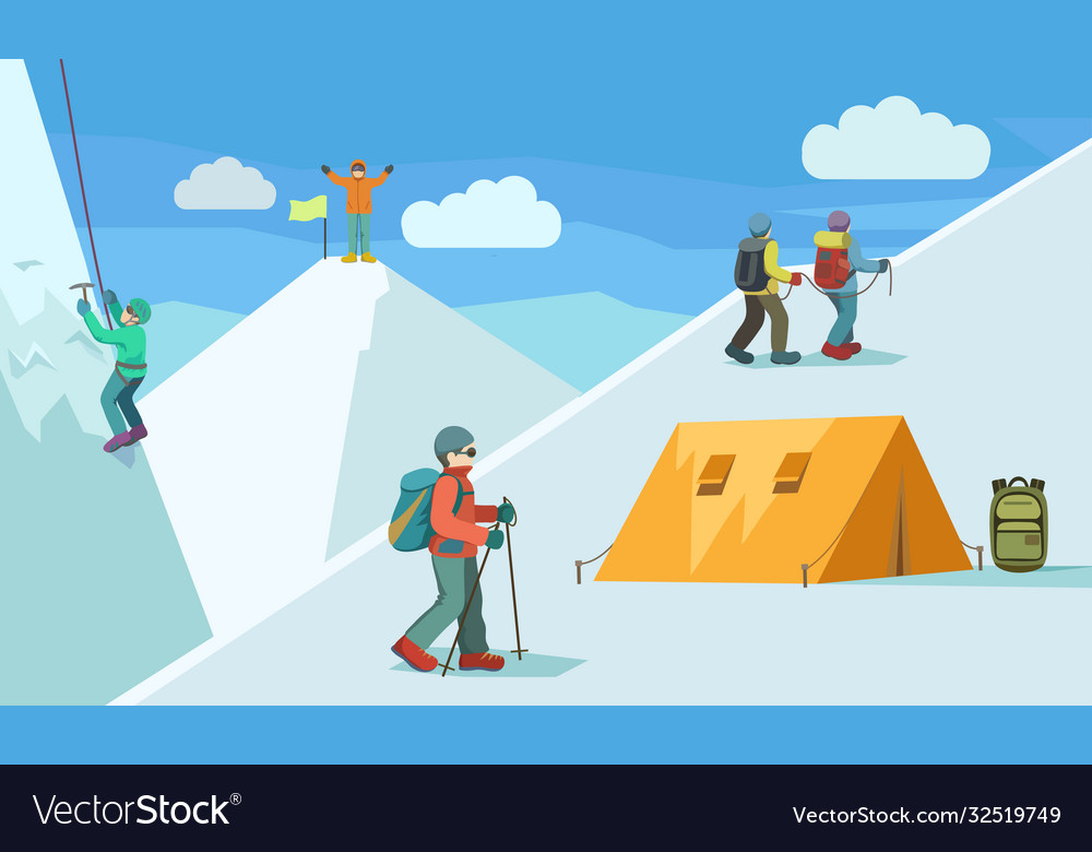 About mountain climbing Royalty Free Vector Image