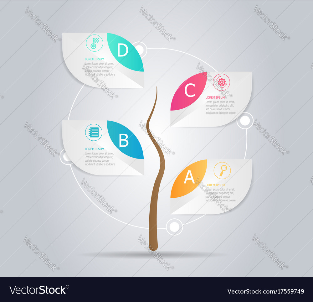Abstract tree infographic element background