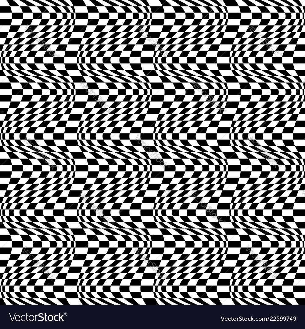 Checkered patterns with distortion deformation vector image Checkered patterns with distortion deformation