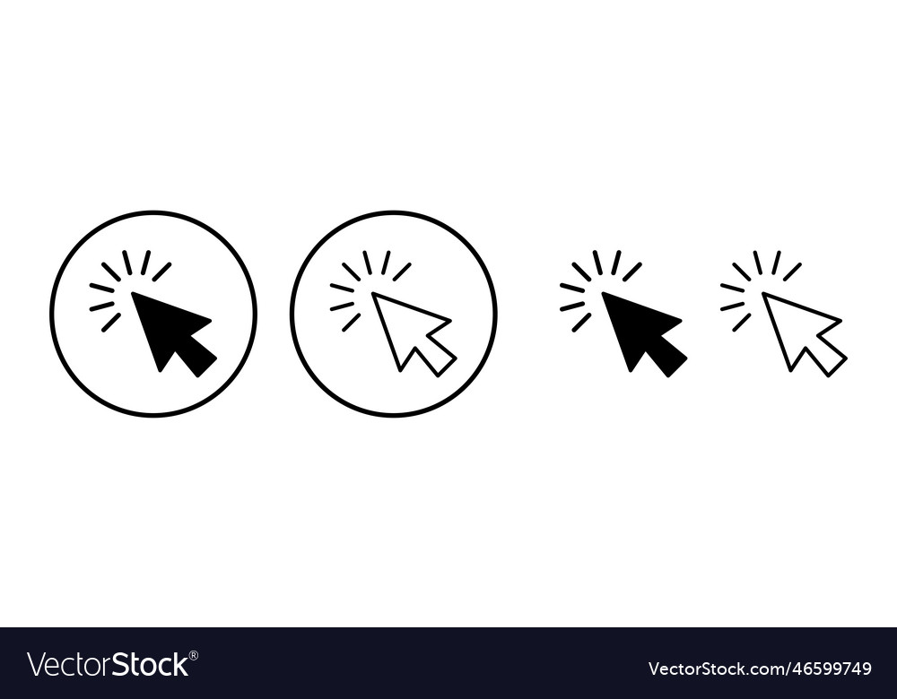 Klicken Sie auf Symbol Cursor Zeigerzeichen vector image Klicken Sie auf Symbol Cursor Zeigerzeichen