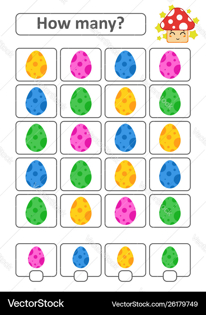 Counting game for preschool children Royalty Free Vector