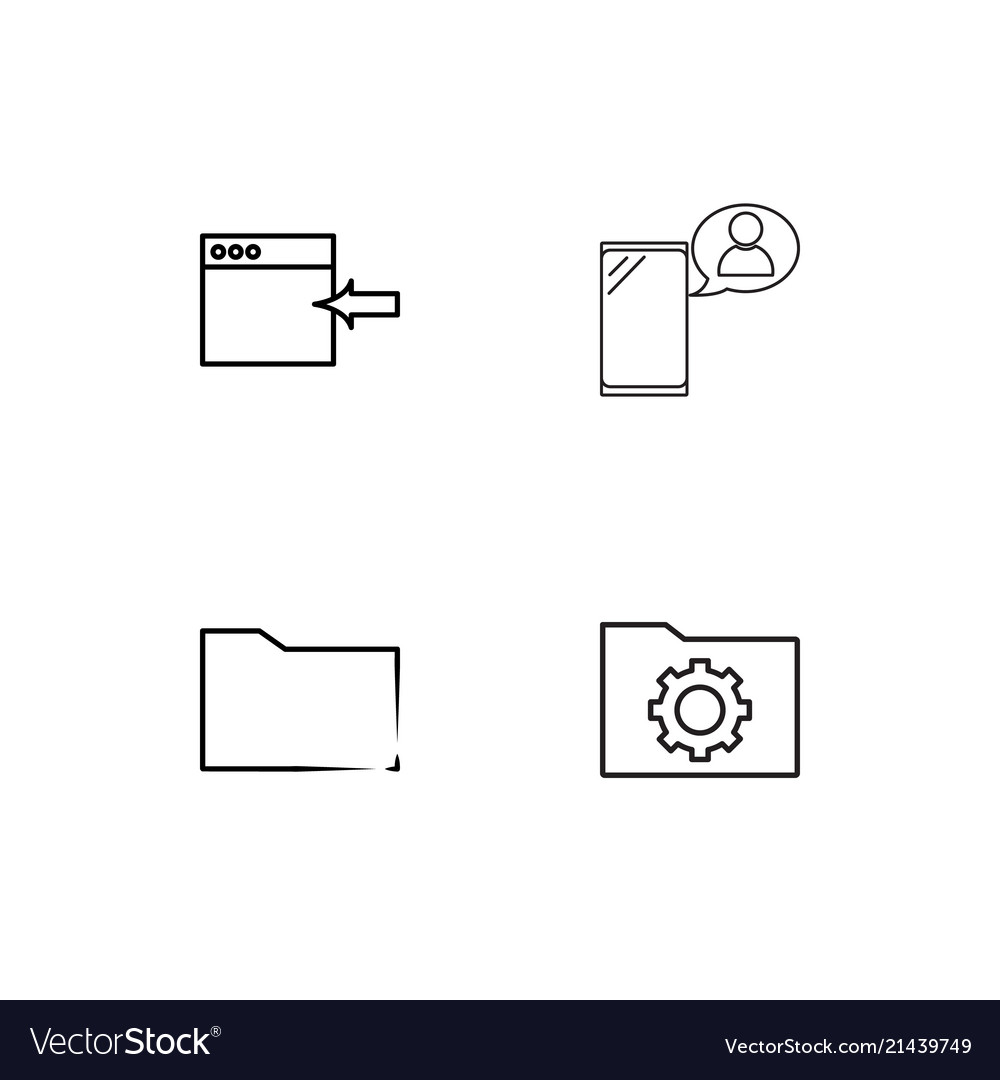 Data analytics linear icons set simple outline