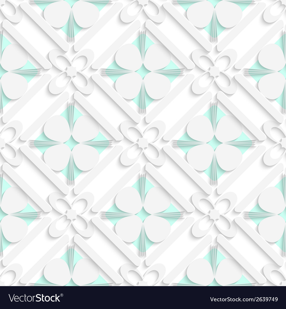 Diagonal clove leaves and flowers on green pattern