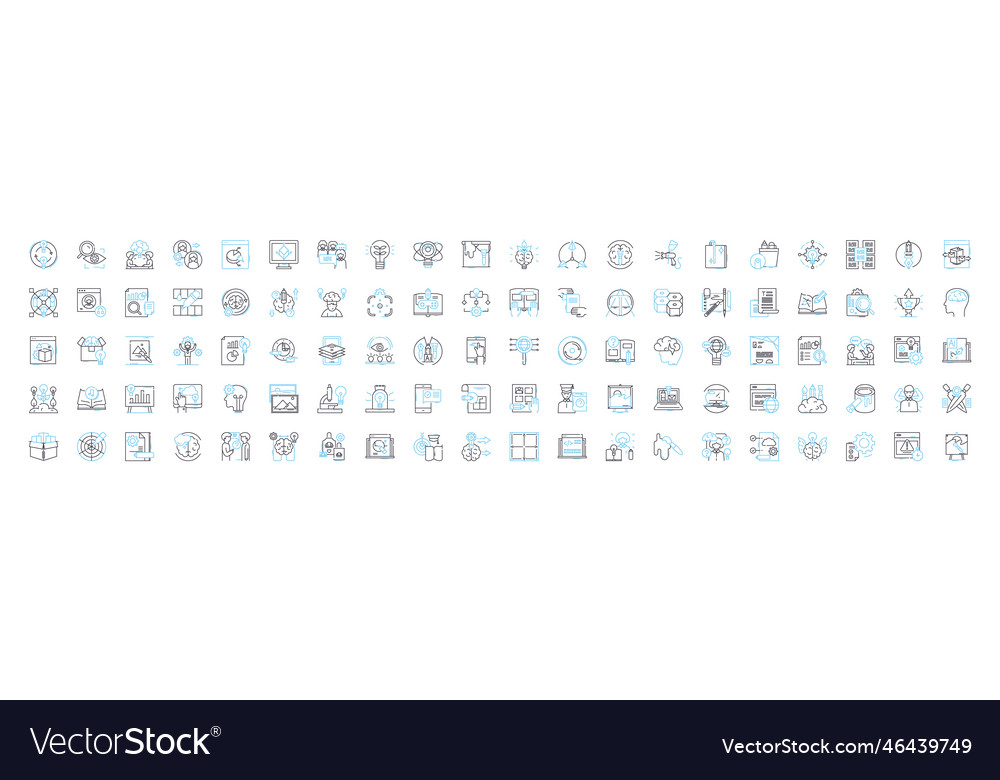 Digital design line icons set vector image Digital design line icons set