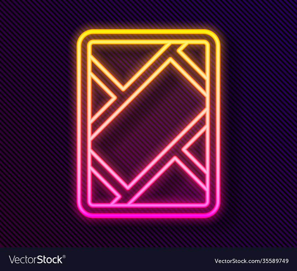 Glowing neon line gps device with map icon Vector Image Glowing neon line gps device with map icon