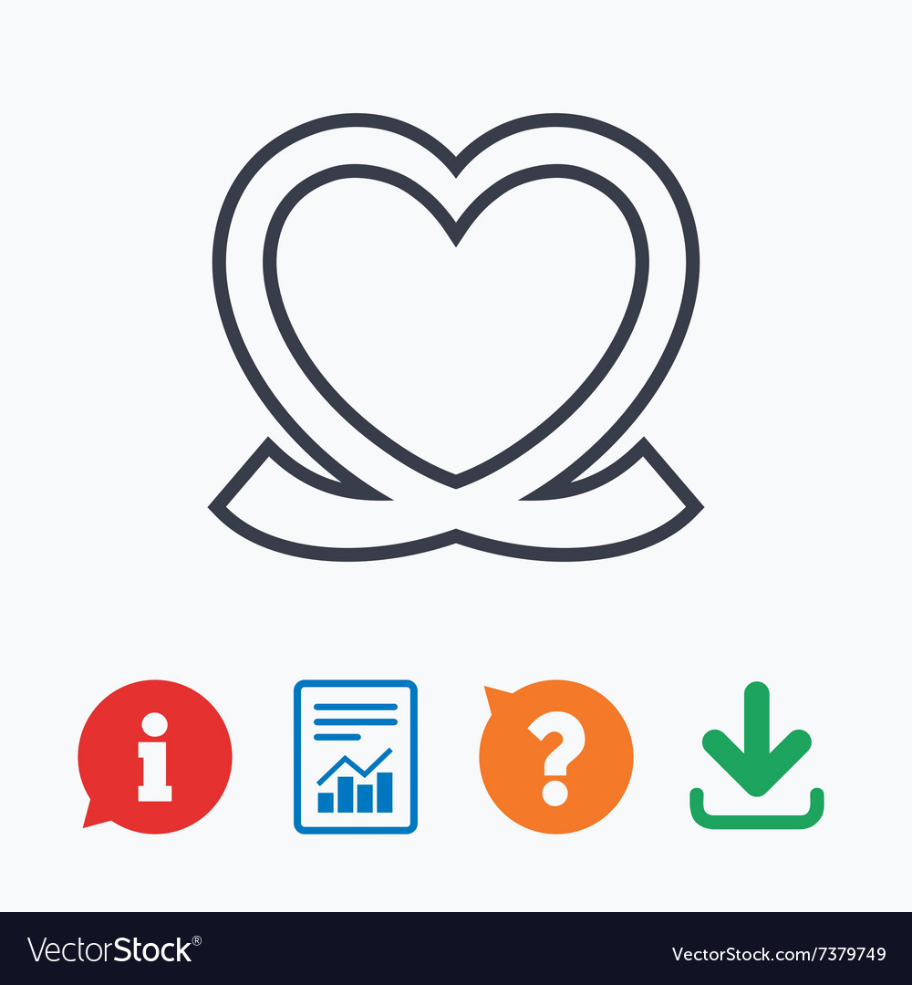 Heart ribbon sign icon love symbol