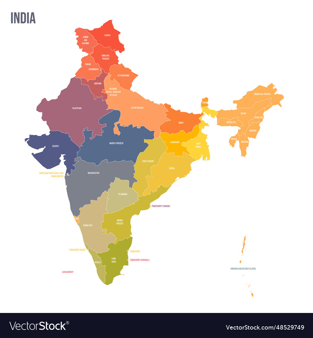 India political map of administrative divisions