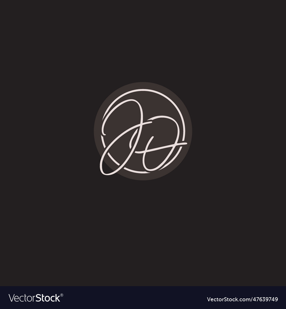 Initials jo logo monogram with simple circle line